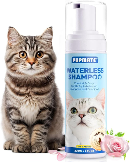 Cat Waterless Shampoo - No Rinse Formula for Quick Clean Between Baths, Hypoallergenic &