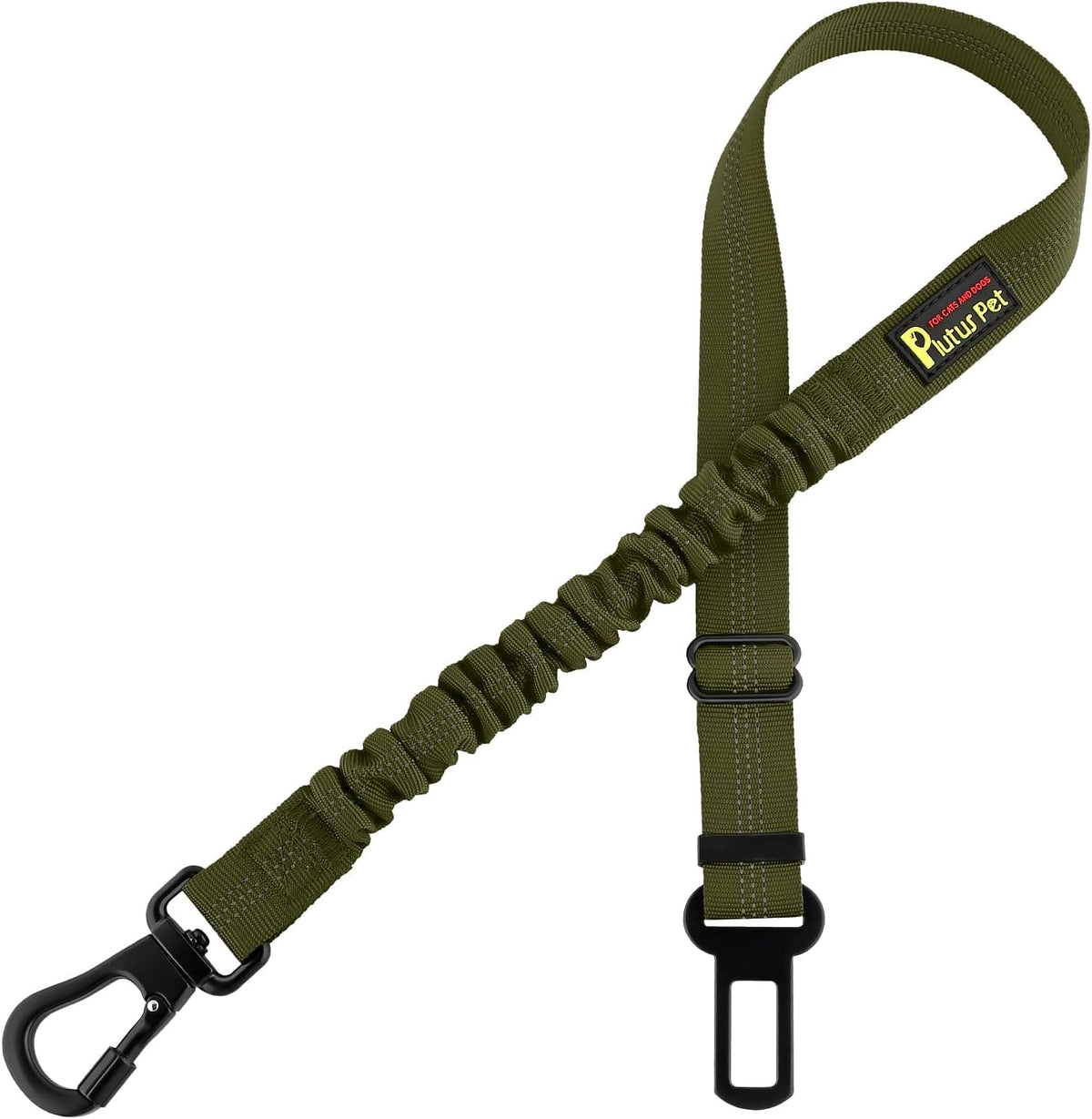 Plutus Pet Dog Seat Belt for Car, Adjustable Dog Car Harness with Carabiner Clip, Reflective Safety