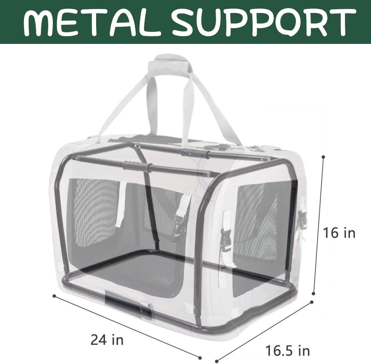 Extra Large Cat Carrier Soft Sided, Portable Small Dog Carrier for 2 Cats, 24"x16.5"x16" Car Travel