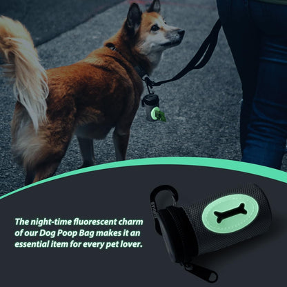 Glow Dog Poop Bag Holder for Leash Doggie Waste Bag Dispenser Puppy Potty Carrier Small Doggy