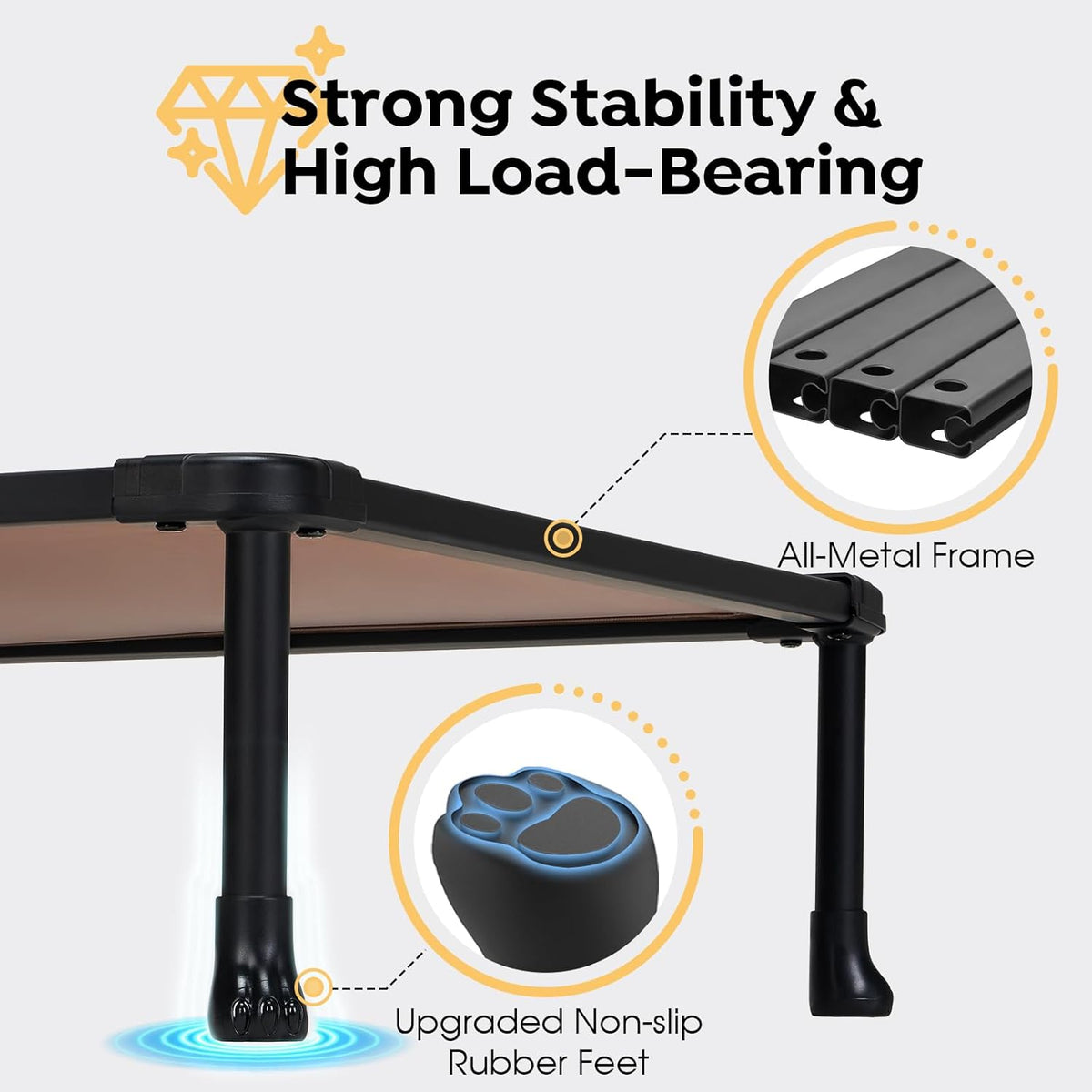 Veehoo Chew-Proof Elevated Dog Bed, Durable Training Platform for Large Dogs, Indoor/Outdoor Raised