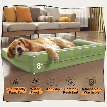 Large Dog Bed Orthopedic Washable - Beds Bolster - Extra XL XLarge Big Dogs - Memory Foam Couch
