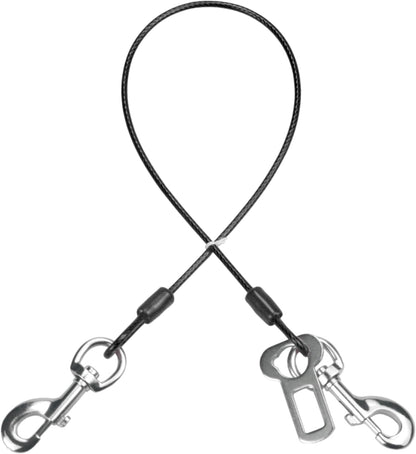 Dog Seat Belt Harness for Car,2pcs Dog Seatbelt of Coated Wire Leash Safety Restraint,No Chew