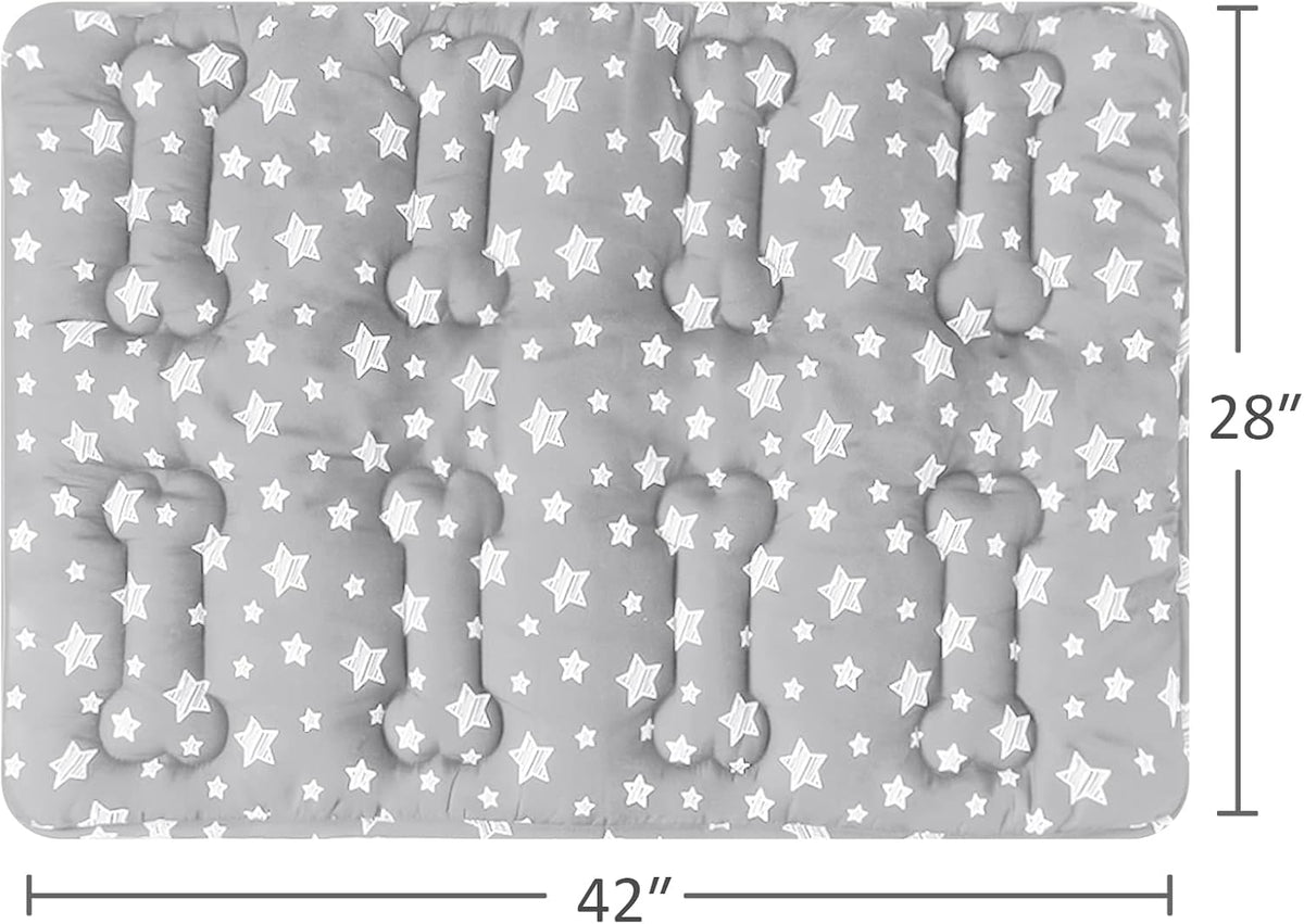 Dog Crate Mat (42" X 28") 2 Pack, Soft Dog Bed Mat with Cute Prints, Personalized Crate Pad