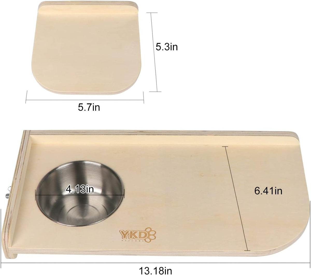 Chinchilla Wooden Platform Set, Pet Cage Platform with Feeding Bowl, Small Animals Cage Accessories