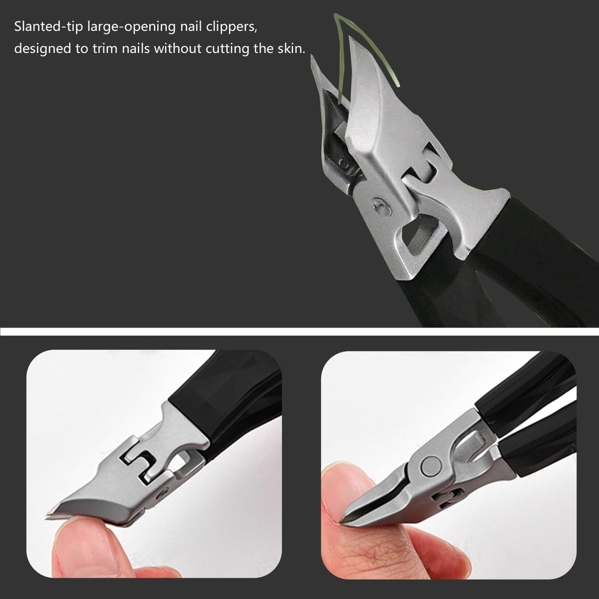 Angled Nail Clippers Black Eagle Beak Oblique Slanted Curved Thick Professional Nail Clippers for