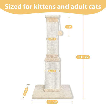 AGYM Cat Scratching Post, 32 Inch Cat Scratching Post for Large Cats, Scratching Posts for Indoor