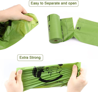 Certified Compostable Dog Poop Bags, 120 Count Landfill Friendly and Leakproof Waste Bags, Easy