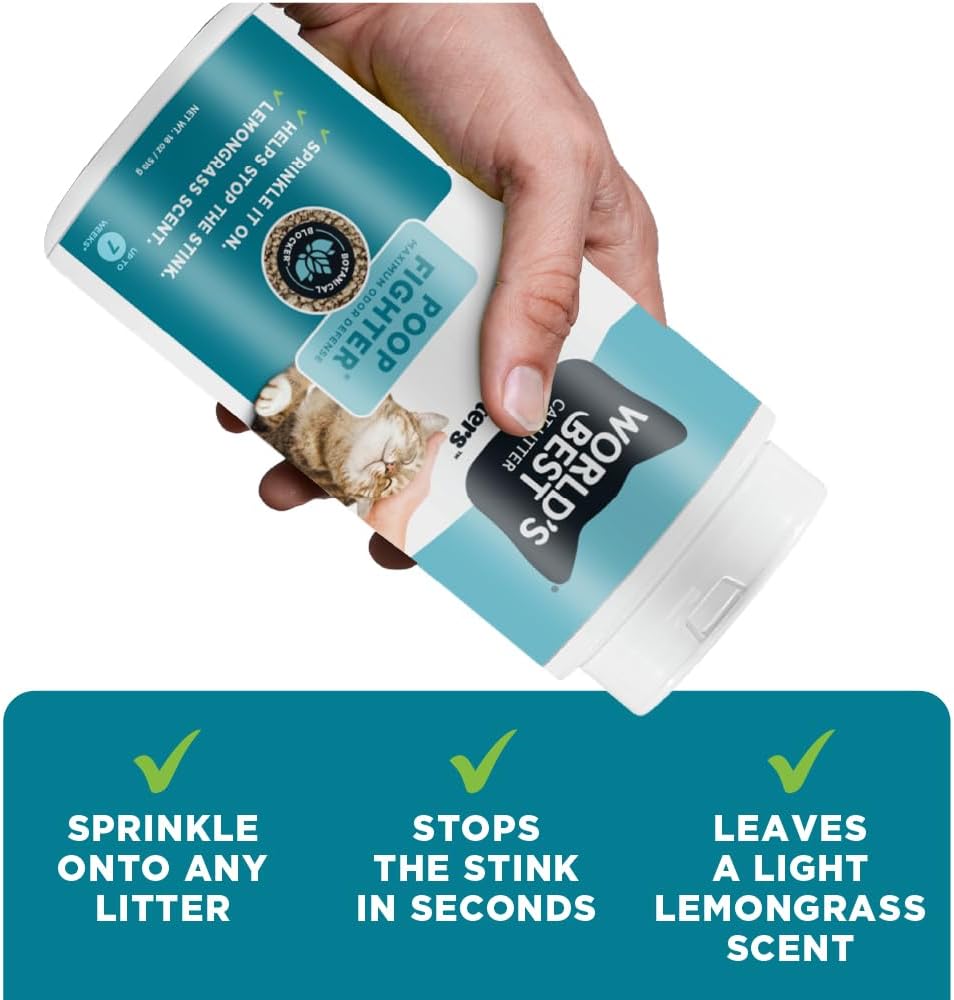WORLD'S BEST CAT LITTER® Boosters™ Poop Fighter® | Natural and Sustainable Cat Litter Additive |