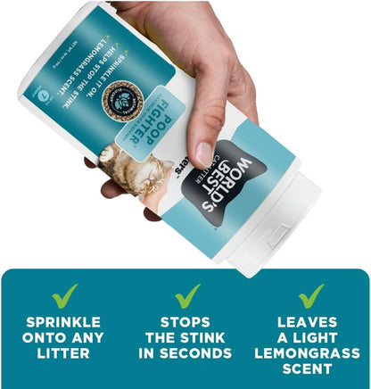 WORLD'S BEST CAT LITTER® Boosters™ Poop Fighter® | Natural and Sustainable Cat Litter Additive |