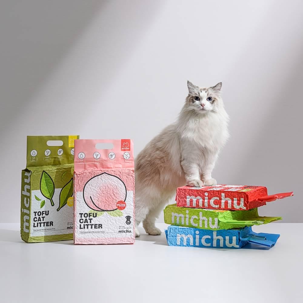 Tofu Cat Litter Natural Clumping Tofu Cat Litter, Fast Clumping and Easily Scoop-able 5.5lb/88oz 5