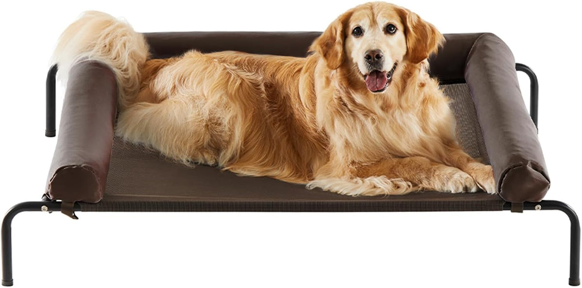 RRPETHOME Large Elevated Cooling Dog Bed, Raised Dog Cot Beds for Large Dogs, Elevated Outdoor Pet