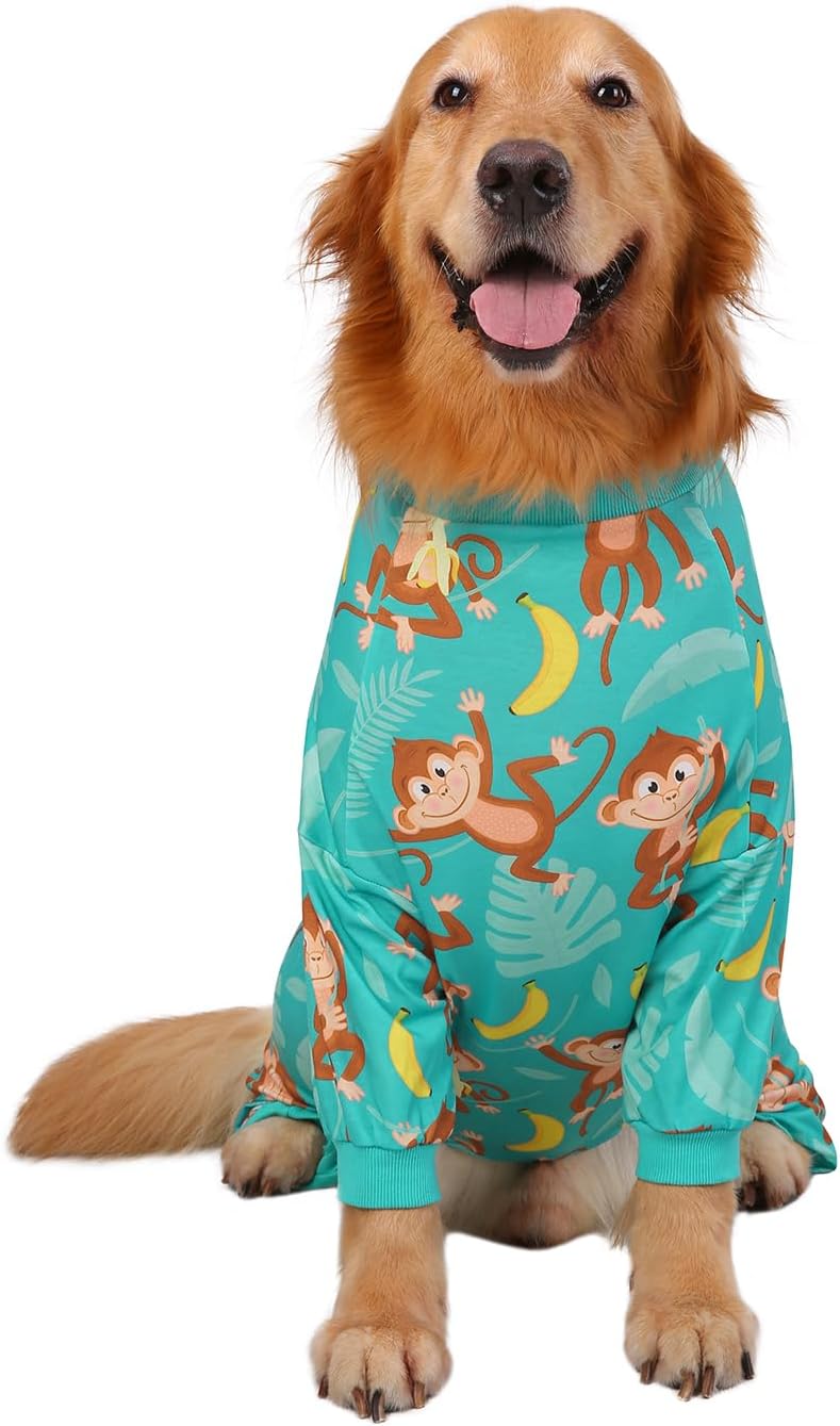 HDE Dog Pajamas One Piece Jammies Jumpsuit Pet Clothes Outfit Stretchy Lightweight Comfy Shirt Pjs