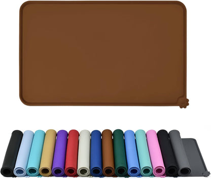 Waterproof Pet Feeding Mat with High Raised Edges, Heavier and Thicker Placemats for Cat Dog Water