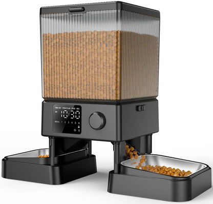 oneisall Automatic Cat Feeder for 2 Cats, 20 Cups/5L Automatic Cat Food Dispenser for Small Pets