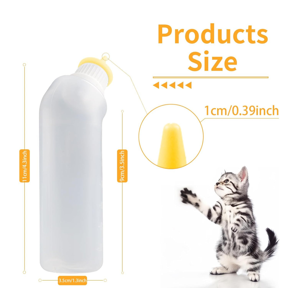 5Pack Kitten Bottle for Nursing Puppy Milk Kitten Bottles Feeding Kit Silicone Nipple for Newborn