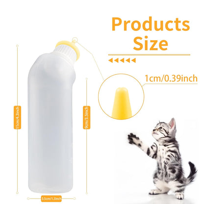 5Pack Kitten Bottle for Nursing Puppy Milk Kitten Bottles Feeding Kit Silicone Nipple for Newborn
