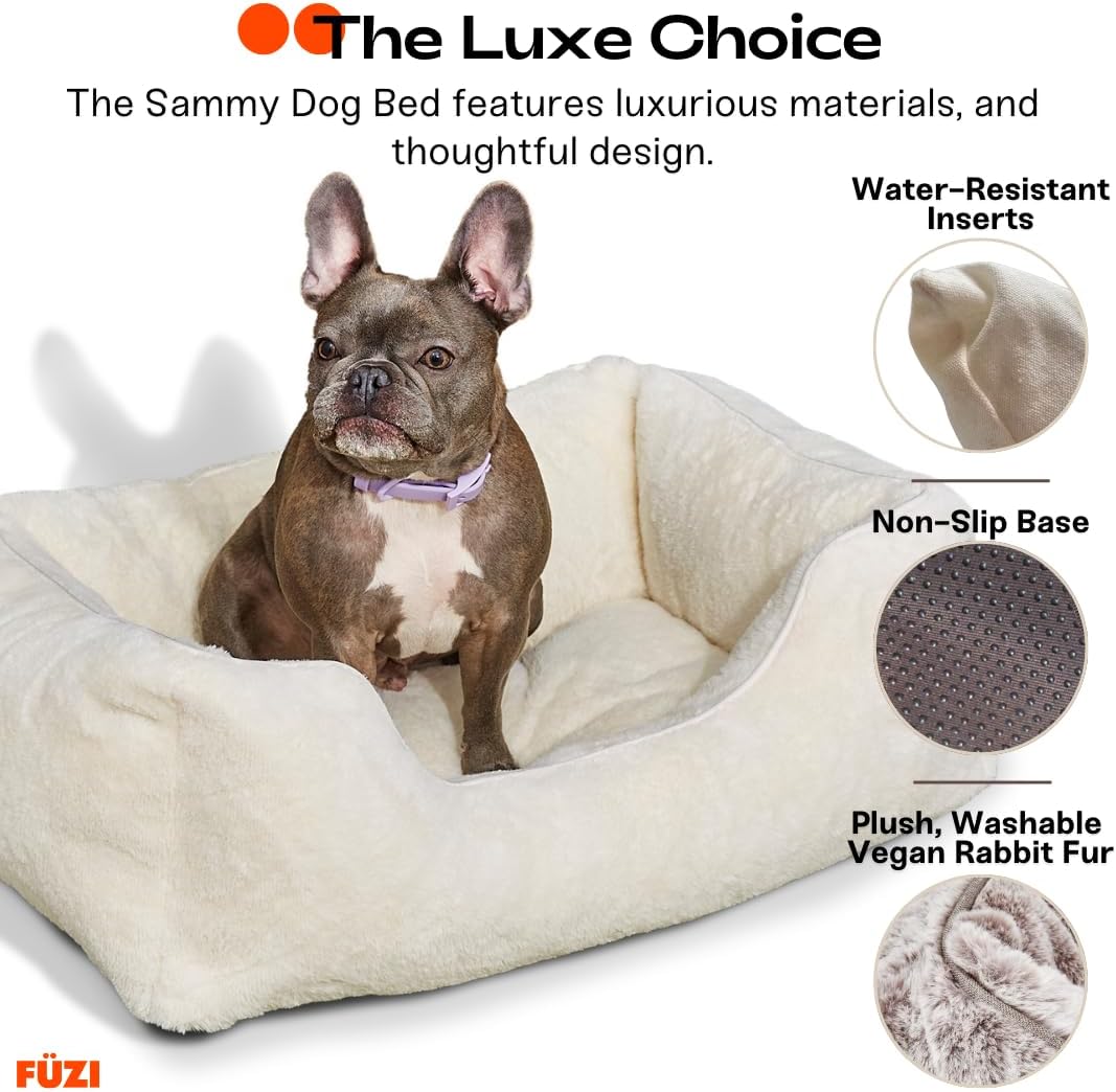 FUZI Luxury Aesthetic Dog Bed for Large Dogs with Washable Cover, Pet Couch, Pet Bed with Sides