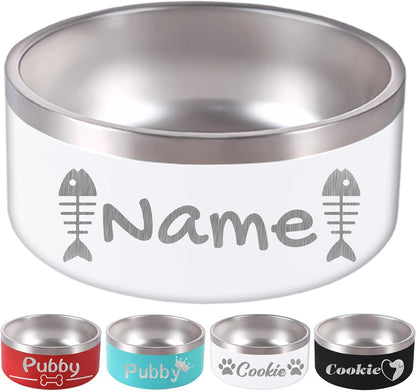 32OZ Personalized Dog Bowl Laser Engraved Custom Pet Name 18/32/42/64 oz No Slip Stainless Steel