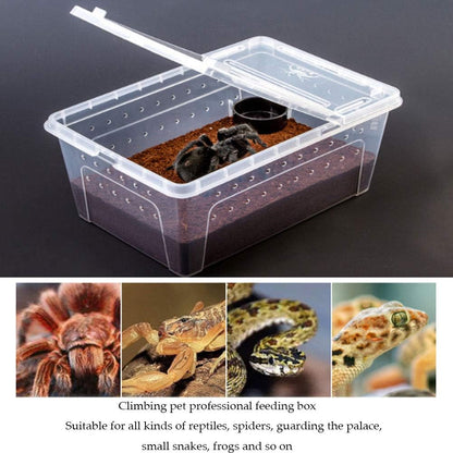 Hamiledyi Reptile Feeding Box Lizard Tarantula Habitat Cage Hatching Container Snake Breeding Box