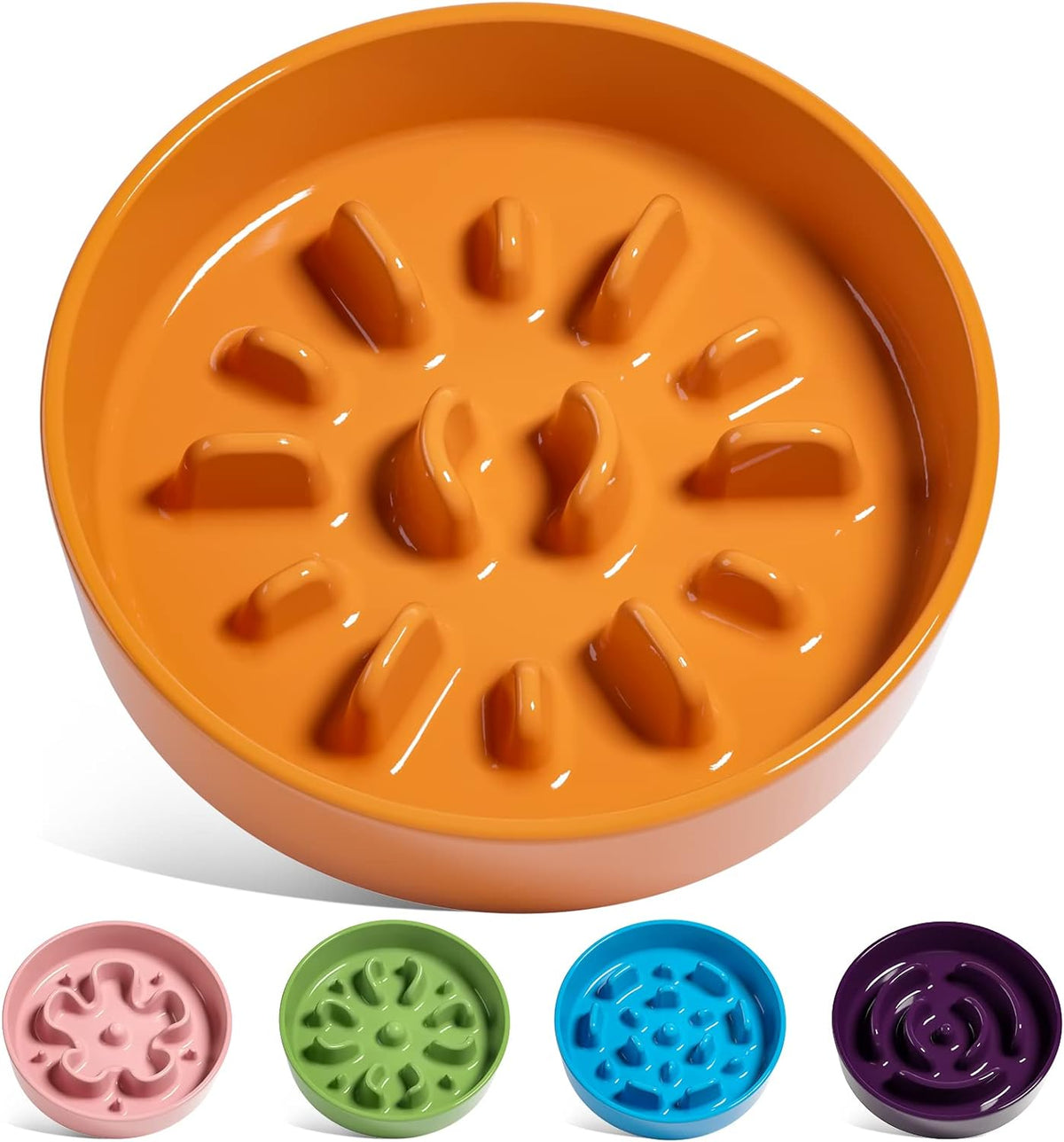 LE TAUCI Ceramic Slow Feeder Dog Bowls Small Breed, 0.6 Cups Dog Food Dish for Fast Eaters, Puzzle