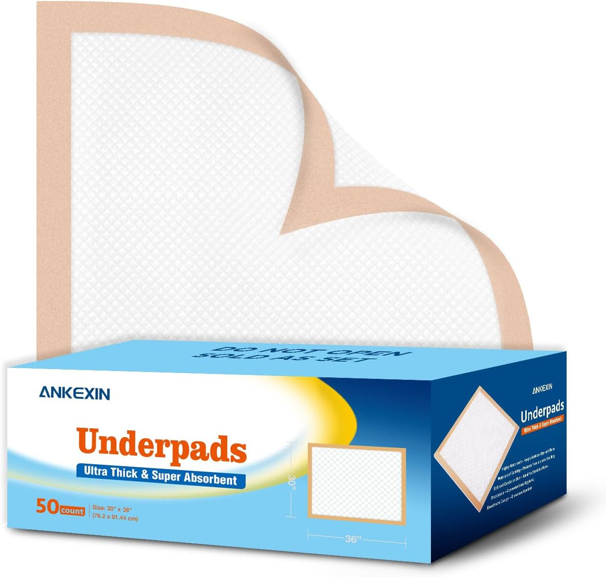 Ultra-Absorb Hospital Grade Bed Pads Disposable Adult 30x36 Inch Leakproof Underpads, Quick-Dry