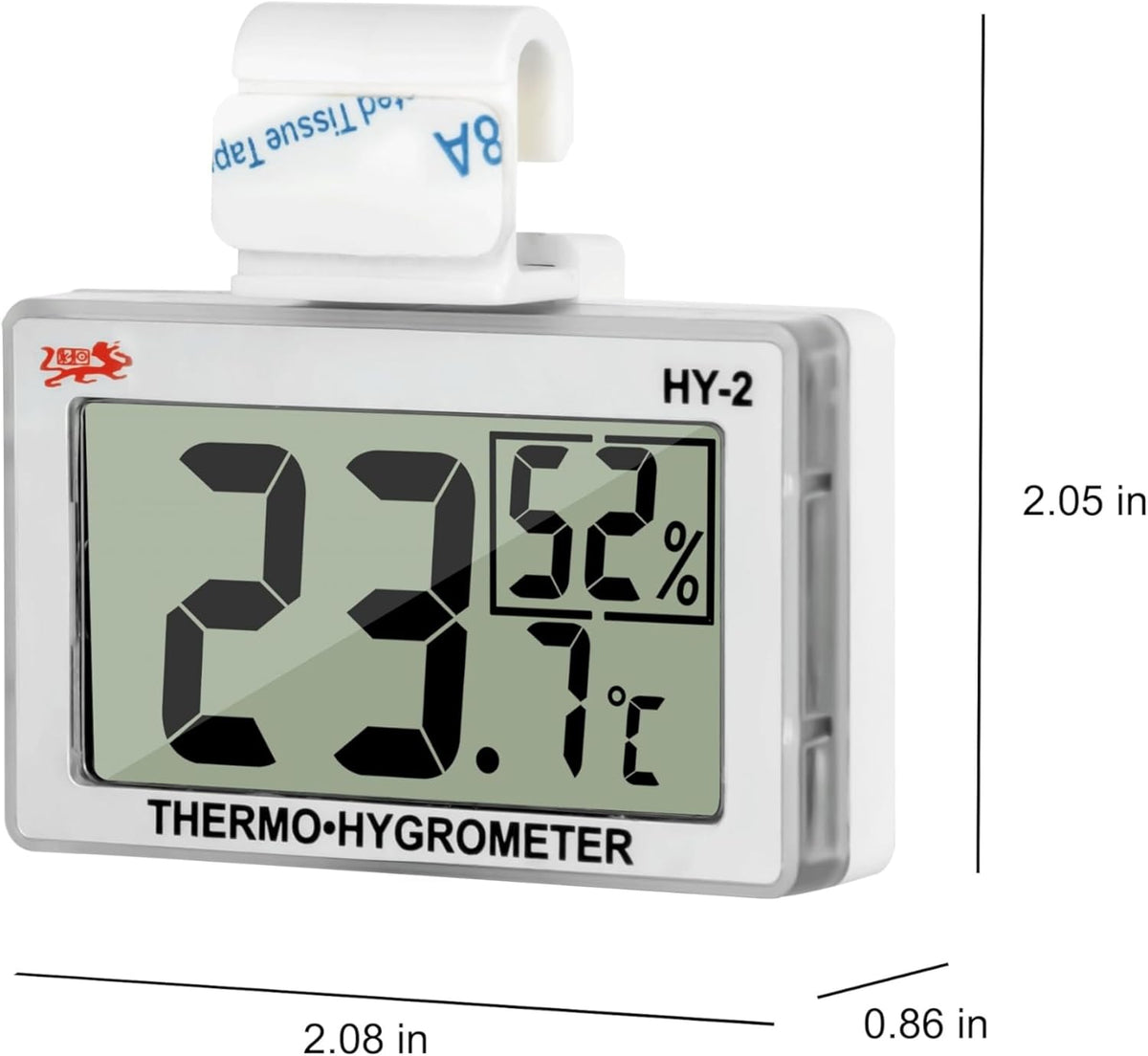 Digital Reptile Thermometer Hygrometer with Hook & Adhesive, LCD Display Temperature Humidity Gauge