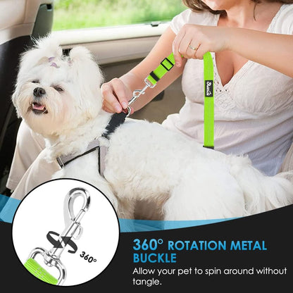SlowTon Dog Seat Belt for Car, 2 Pack Dog Car Harness Seatbelt Adjustable with Elastic Bungee