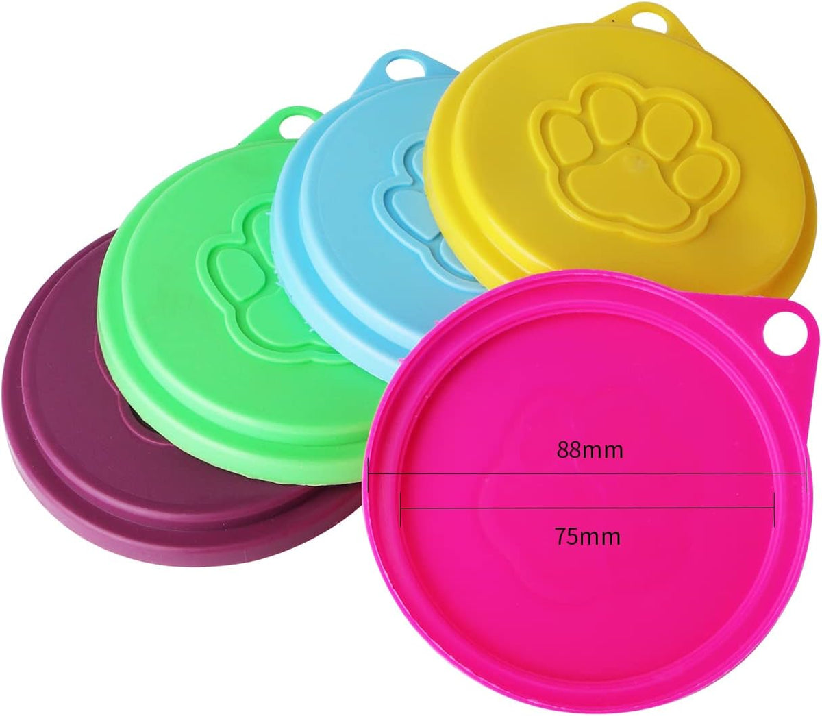 JIAKAI 5 PCS Pet Dog Cat Food Can Cover Pet self-Sealing，Reusable pet Food lids, Environmentally