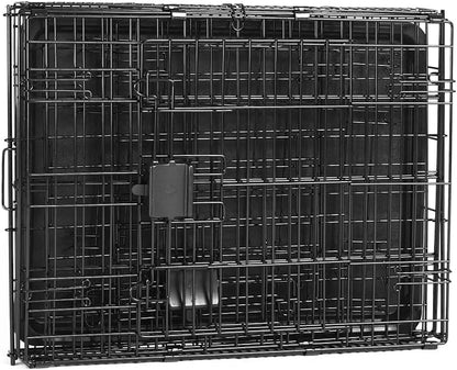 Amazon Basics Durable,Foldable Metal Wire Dog Crate with Tray, Double Door, Divider, 24 x 18 x 20