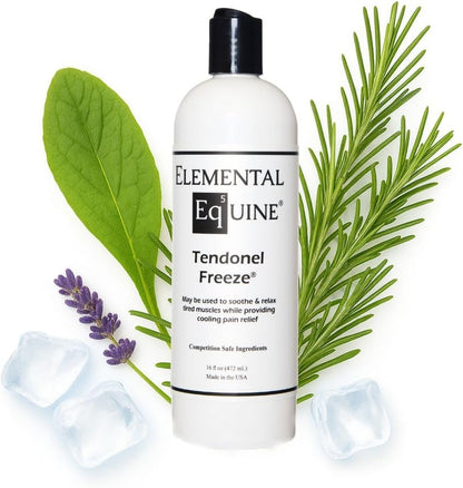 Elemental Equine Tendonel Freeze 16oz Liniment Rub for Horses - Soothe and Relax Tired Muscles
