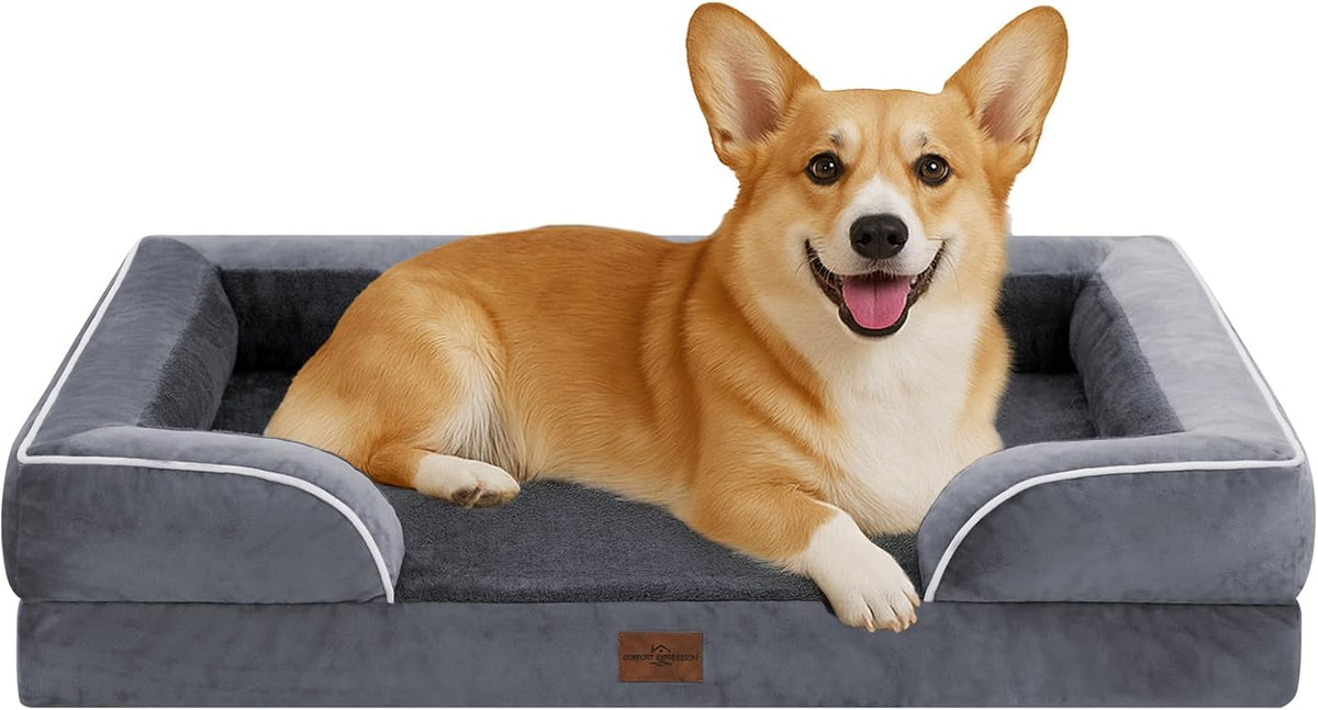 Comfort Expression Medium Dog Beds Waterproof Orthopedic Foam Dog Sofa Beds for Medium Large Dogs