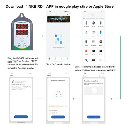 Inkbird WiFi ITC-308 Digital Temperature Controller Thermostat Remote Monitoring Controlling Home