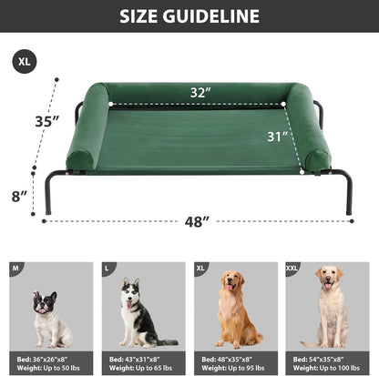 RRPETHOME Large Elevated Cooling Dog Bed, Raised Dog Cot Beds for Large Dogs, Elevated Outdoor Pet