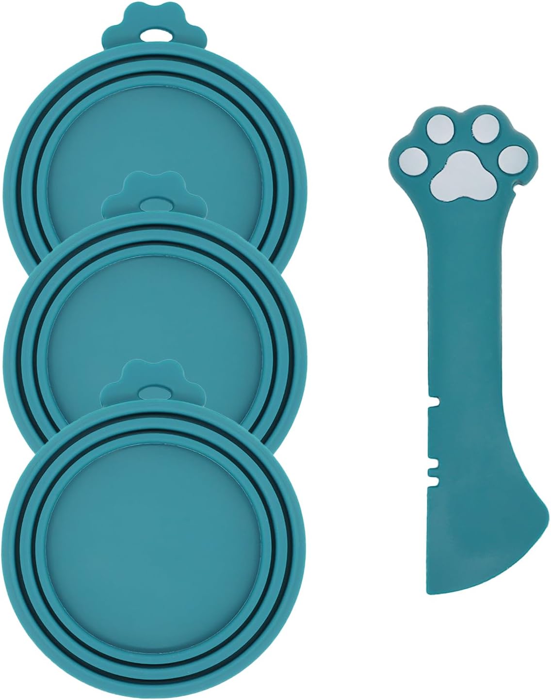 Pet Can Opener & 3 Pcs Cat Food Can Lids | Universal BPA Free Silicone Can Covers & Multi-Function