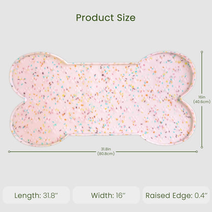 Dog Food Mat Anti-Slip Silicone Dog Bowl Mat Thicker Pet Placemat Waterproof Cat Feeder Pad with