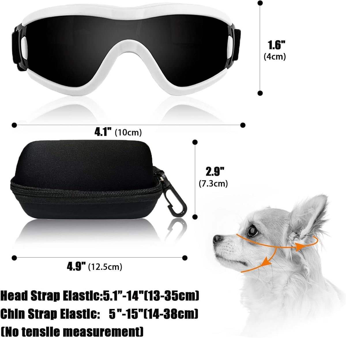 Dog Goggles Small Breed Dog Sunglasses with Adjustable for UV Protection Eyewear Doggy Doggie Puppy