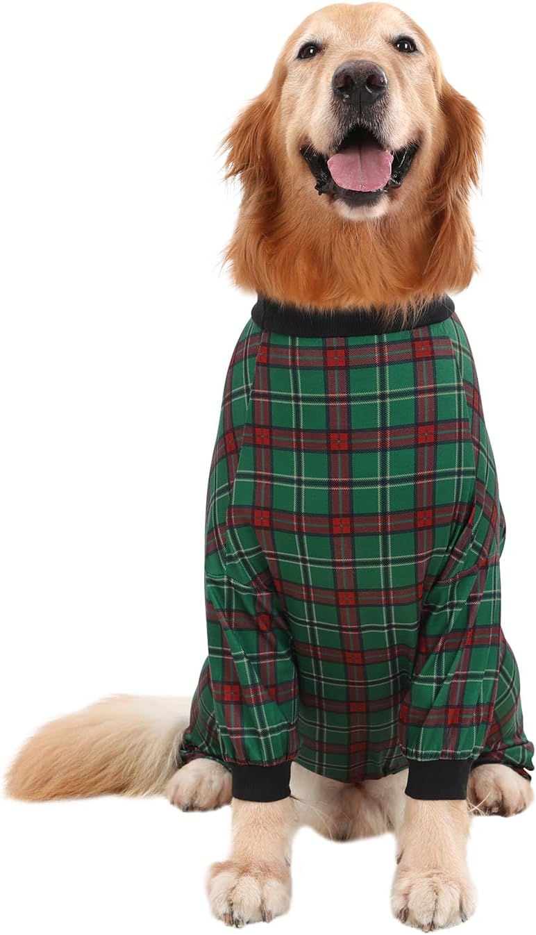 HDE Dog Pajamas One Piece Jammies Jumpsuit Pet Clothes Outfit Stretchy Lightweight Comfy Shirt Pjs