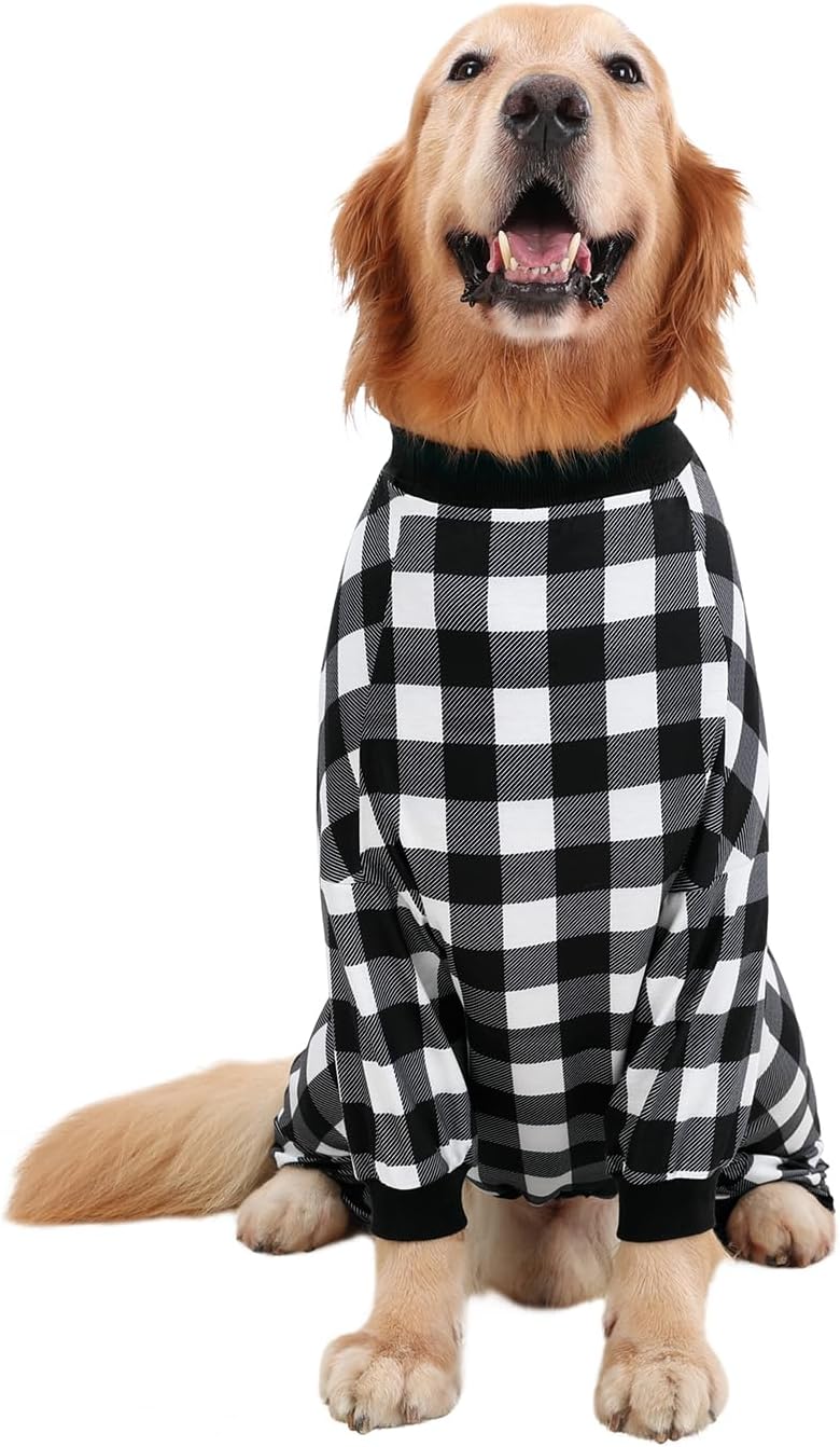 HDE Dog Pajamas One Piece Jammies Jumpsuit Pet Clothes Outfit Stretchy Lightweight Comfy Shirt Pjs