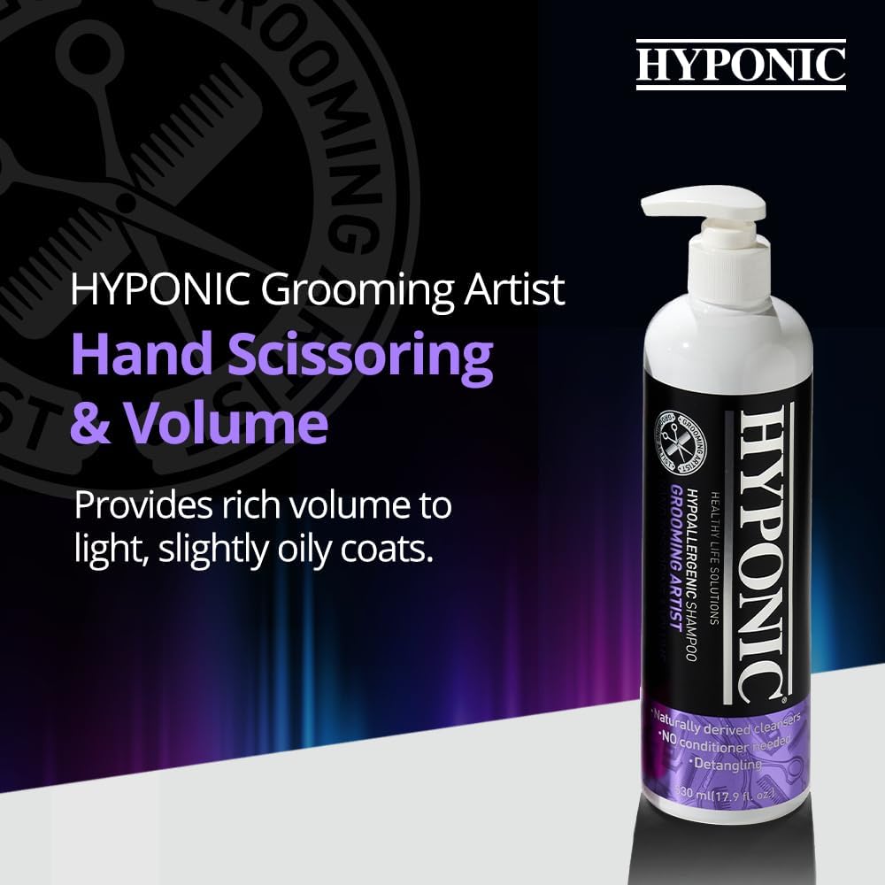 HYPONIC Grooming Artist Shampoo - Hypoallergenic Pet Shampoo for Groomers (Hand Scissoring & Volume