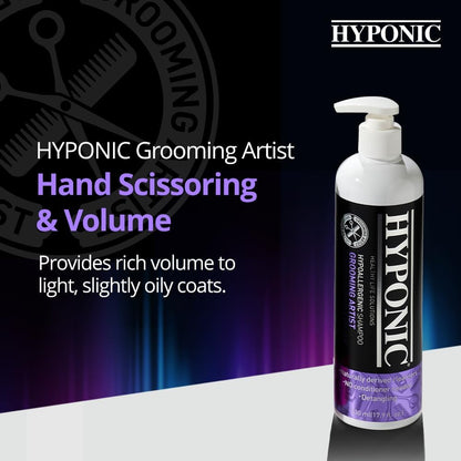HYPONIC Grooming Artist Shampoo - Hypoallergenic Pet Shampoo for Groomers (Hand Scissoring & Volume