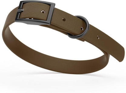 Dogline Biothane Waterproof Dog Collar Strong Coated Nylon Webbing with Black Hardware Odor- Proof