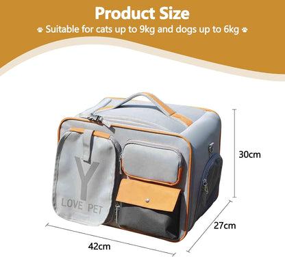 Dog Backpack, Pet Backpack with Upgrade Waist Cushion Design to Better Fit The Waist, Ventilated