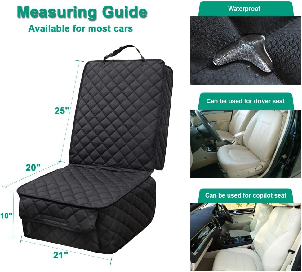 Waterproof Front Seat Cover Dog Car Seat Covers Nonslip and Full Protection with Side Flaps Fits
