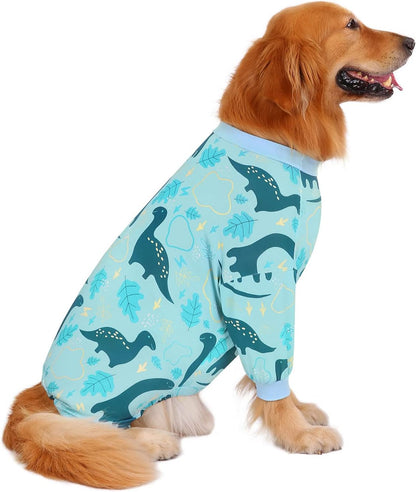 HDE Dog Pajamas One Piece Jammies Jumpsuit Pet Clothes Outfit Stretchy Lightweight Comfy Shirt Pjs