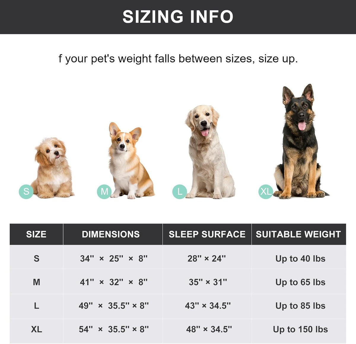 Cooling Elevated Dog Bed with Non-Slip Floor Protectors & Breathable Mesh, Raised Indoor & Outdoor