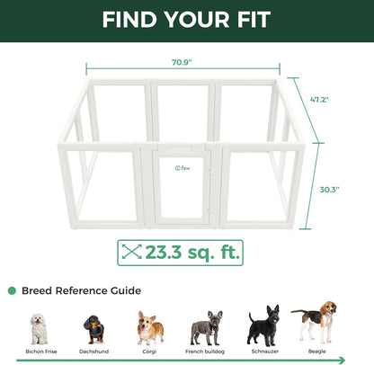 FXW AuraSpace Acrylic Indoor Unleashed Dog Playpen for Small and Medium Dogs, 30 Inch, 10 Panels