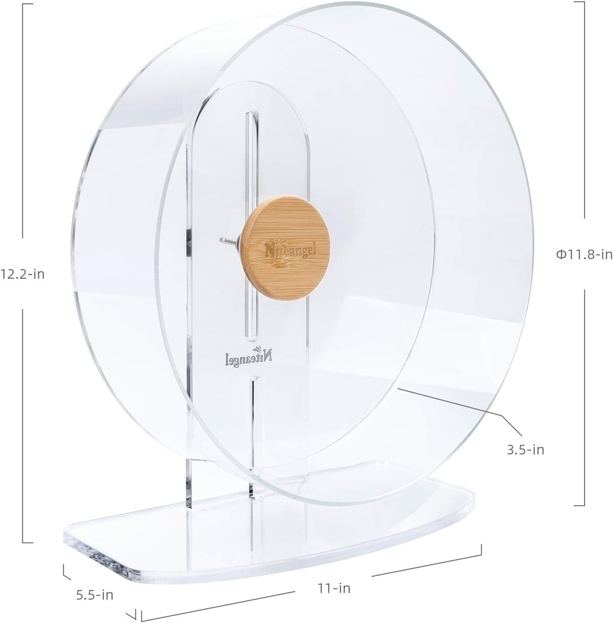 Niteangel Silent Hamster Exercise Wheel - Dual-Bearing Quiet Spinning Acrylic Hamster Running Wheel