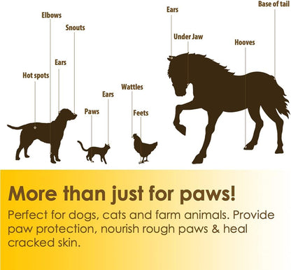 [8 OZ/0.18 OZ/0.36 OZ] Natureland Organic Paw Wax for Dogs and Cats, Natural Outdoor Protection to