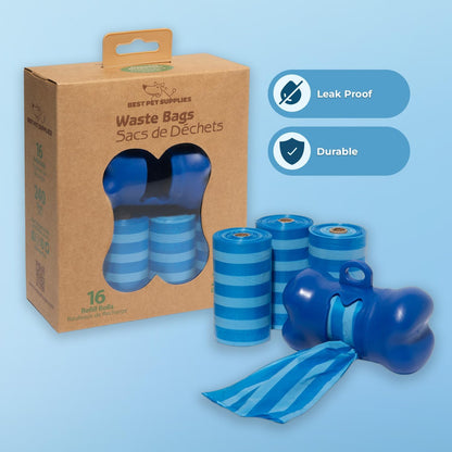 Best Pet Supplies Dog Poop Bags (240 Bags) for Waste Refuse Cleanup, Doggy Roll Replacements for